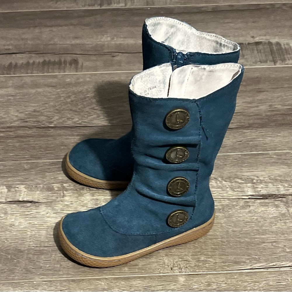Livie & Luca Teal Button Kids Boots